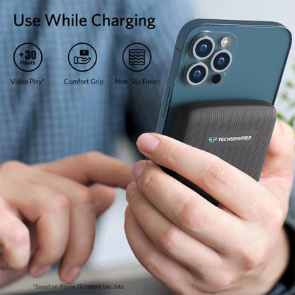 Magnetic 10,000mAh Wireless Power Bank with 18W USB-C PD Portable Charger, Compatible with iPhone 14, 13, and 12