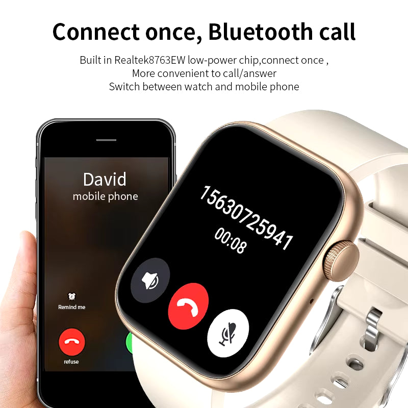 2025 Smart Watch with Wireless Charging, Bluetooth Calling, Fitness Tracking, and Customizable Watch Face for Men and Women